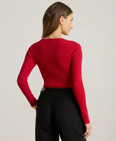 Ralph Lauren Petite Crew Neck Sweater In Red