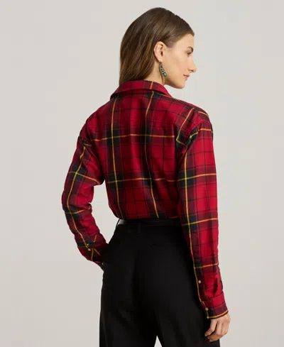 Ralph Lauren Women's Relaxed Fit Checked Plaid Shirt In Red
