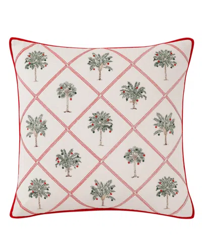 Tommy Bahama Palm Tree Trellis 100% Cotton Percale Decorative Pillow In Neutral