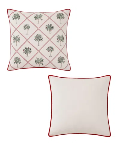 Tommy Bahama Palm Tree Trellis 100% Cotton Percale Decorative Pillow In Neutral