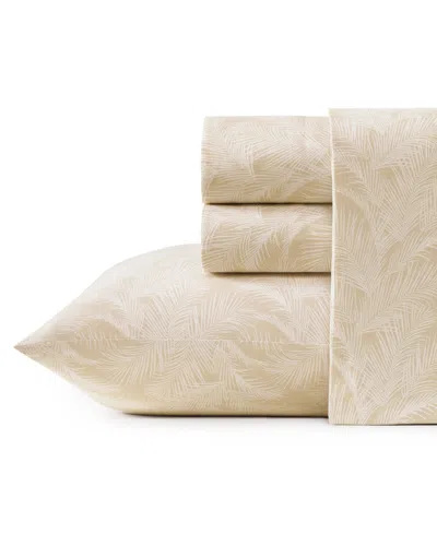 Tommy Bahama All Over Palms 300 Thread Count Cotton 4 Pc. Sheet Set In Brown