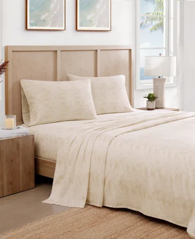 Tommy Bahama All Over Palms 300 Thread Count Cotton 4 Pc. Sheet Set In Brown