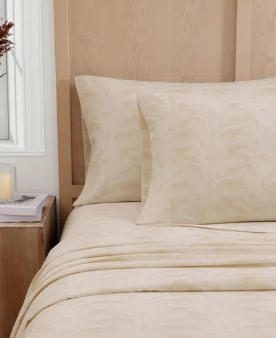 Tommy Bahama All Over Palms 300 Thread Count Cotton 4 Pc. Sheet Set In Brown
