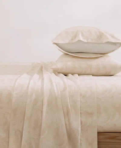 Tommy Bahama All Over Palms 300 Thread Count Cotton 4 Pc. Sheet Set In Brown