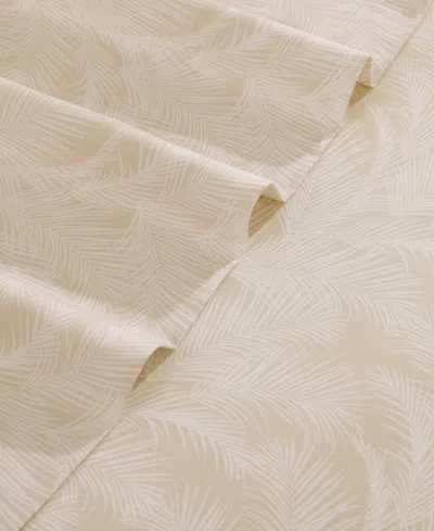 Tommy Bahama All Over Palms 300 Thread Count Cotton 4 Pc. Sheet Set In Brown
