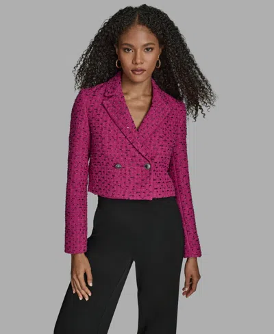 Bcbg Women's Novelty Long Sleeve Cropped Jacket In Pink