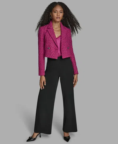 Bcbg Women's Novelty Long Sleeve Cropped Jacket In Pink