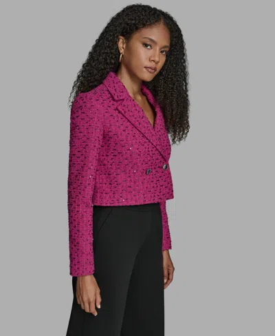 Bcbg Women's Novelty Long Sleeve Cropped Jacket In Pink