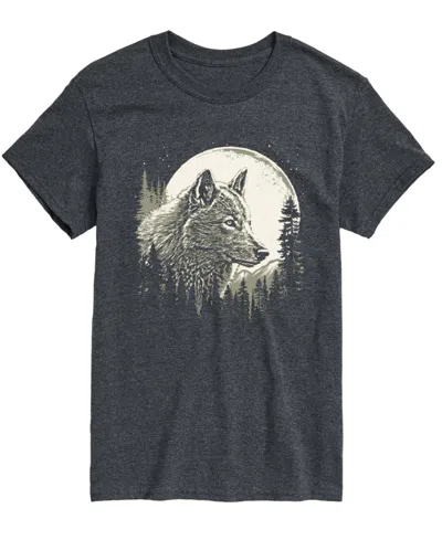 Airwaves Men's Stunning Wolf Design Short Sleeve T-shirt In Gray