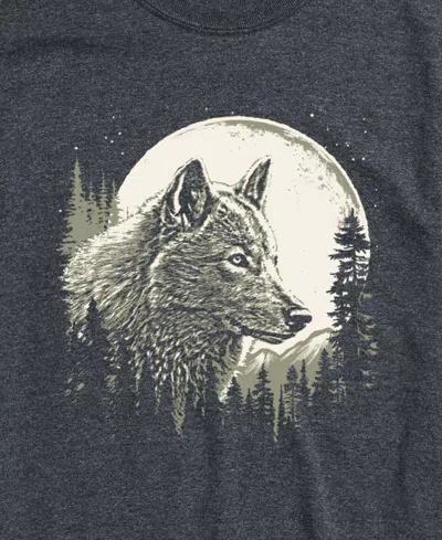 Airwaves Men's Stunning Wolf Design Short Sleeve T-shirt In Gray
