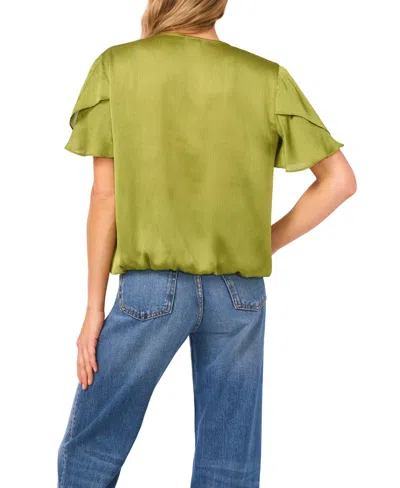 Vince Camuto Women's Tulip Sleeve Wrap Top In Green