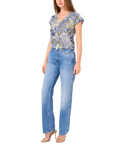 Vince Camuto Women's V-neck Drop Shoulder Top In Blue