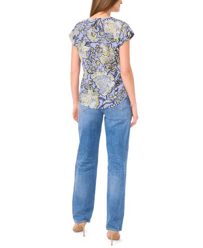 Vince Camuto Women's V-neck Drop Shoulder Top In Blue