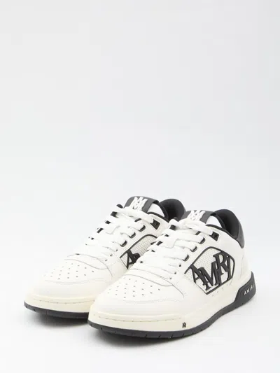 Amiri White Low Top Sneakers With Logo Patch On The Side And Contrasting Heel With Logo Lettering In Leath In Multi