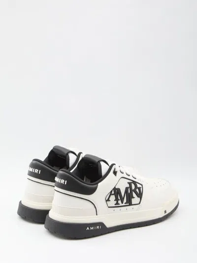 Amiri White Low Top Sneakers With Logo Patch On The Side And Contrasting Heel With Logo Lettering In Leath In Multi