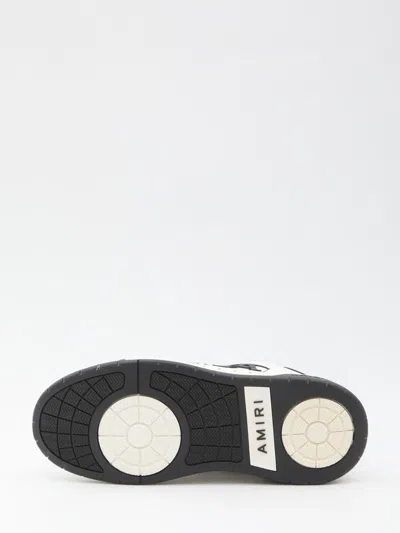 Amiri White Low Top Sneakers With Logo Patch On The Side And Contrasting Heel With Logo Lettering In Leath In Multi