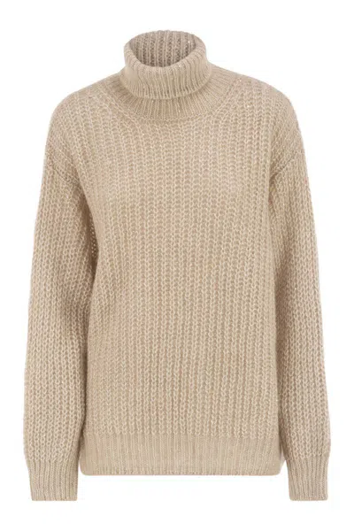 Herno Wool And Alpaca Turtleneck Jumper In Neutral