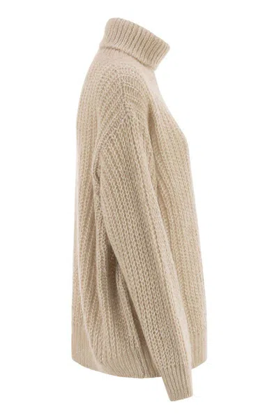 Herno Wool And Alpaca Turtleneck Jumper In Neutral