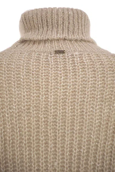 Herno Wool And Alpaca Turtleneck Jumper In Neutral
