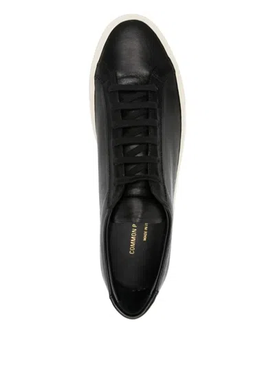Common Projects Achilles Sneakers Featuring Contrast Sole In Black