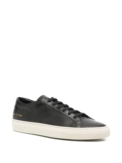 Common Projects Achilles Sneakers Featuring Contrast Sole In Black