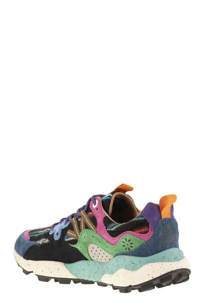Flower Mountain Yamano 3 - Sneakers In Suede And Technical Fabric In Multi