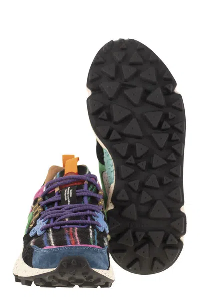 Flower Mountain Yamano 3 - Sneakers In Suede And Technical Fabric In Multi