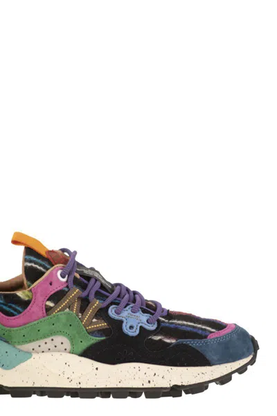 Flower Mountain Yamano 3 - Sneakers In Suede And Technical Fabric In Multi