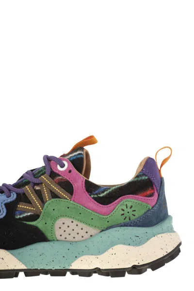Flower Mountain Yamano 3 - Sneakers In Suede And Technical Fabric In Multi