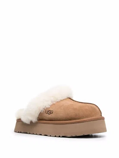 Ugg Disquette Shearling Platform Slippers In Multi
