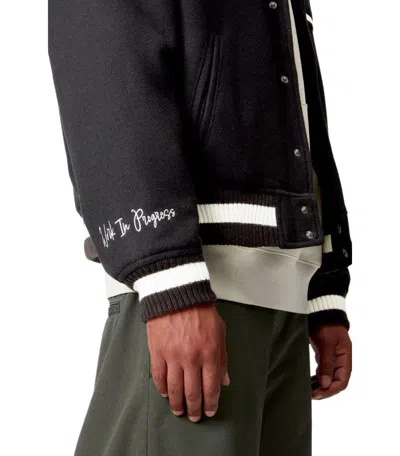 Carhartt Wip World Class Black Varsity Jacket In Gray