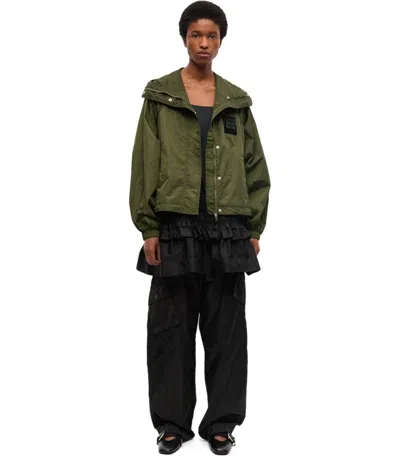 Ganni Flyweight Nylon Jacket Kalamata In Green