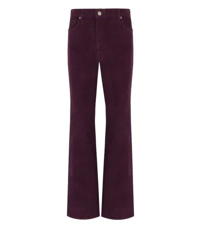 Twinset Corduroy Purple Pants In Purple