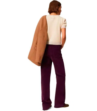 Twinset Corduroy Purple Pants In Purple