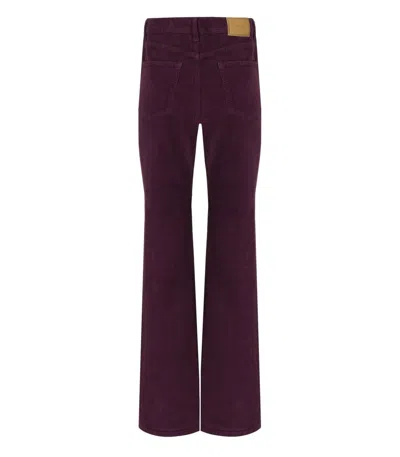Twinset Corduroy Purple Pants In Purple