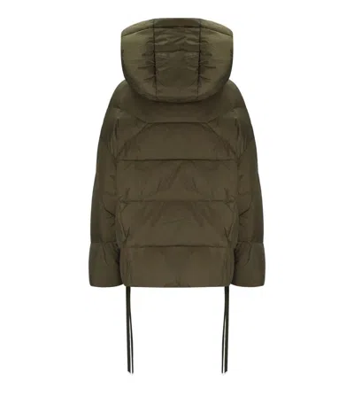 Twinset Military Green Hooded Jacket In Green