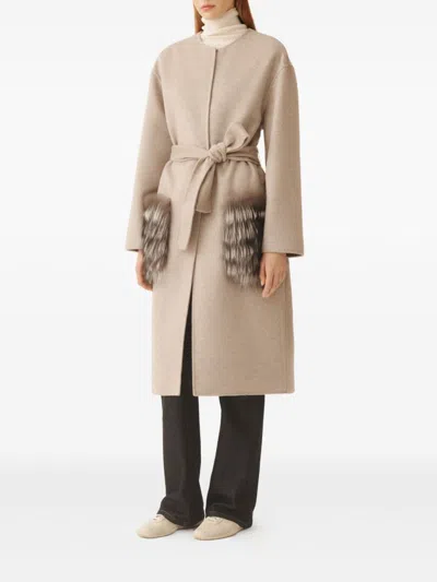 Fabiana Filippi Double-faced Wool And Cashmere Coat In Brown