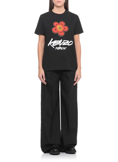 Kenzo Futura Graphic Print Boke Flower T-shirt In Black