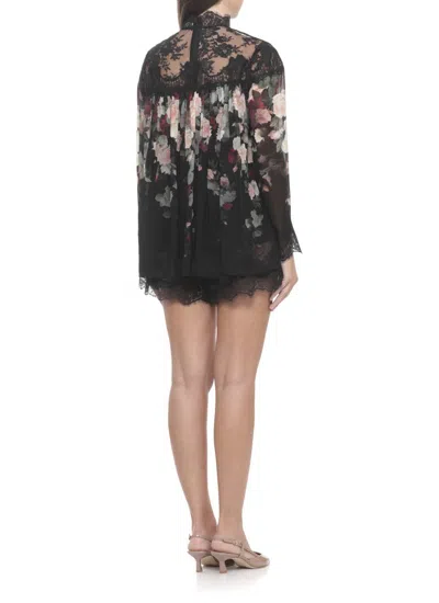 Zimmermann Hypnotic Lace York Blouse In Black Cascade In Black