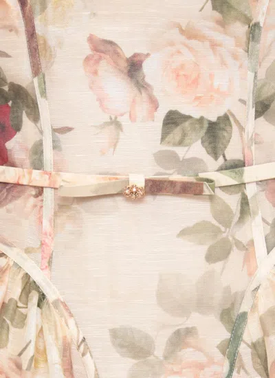 Zimmermann Womens Cream Cascade Hypnotic Lace Linen And Silk Mini Dress In Multi