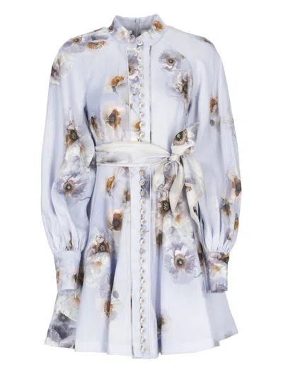 Zimmermann Hypnotic Mini Dress In Blue