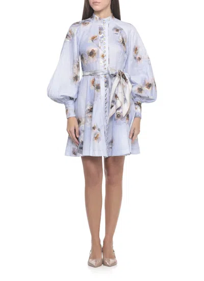 Zimmermann Hypnotic Mini Dress In Blue