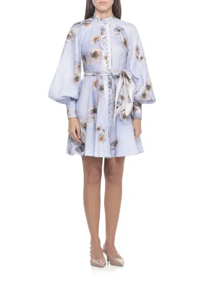 Zimmermann Hypnotic Mini Dress In Blue