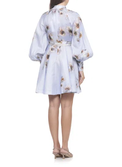 Zimmermann Hypnotic Mini Dress In Blue