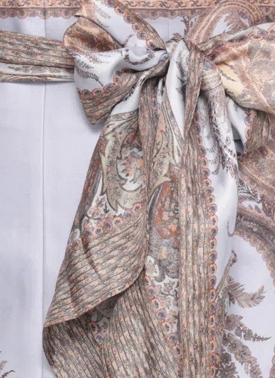 Zimmermann Multicolor Shorts With Belt And All-over Paisley Print In Silk And Cotton Woman In Multi