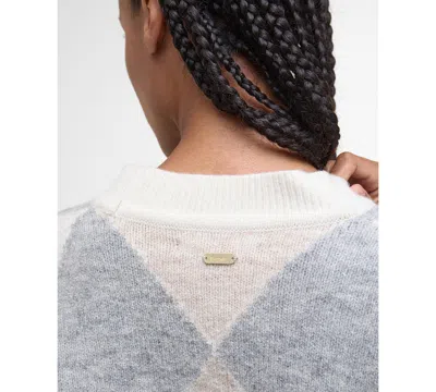 Barbour Silvia Diamond Jacquard Wool Blend Cardigan In Multi