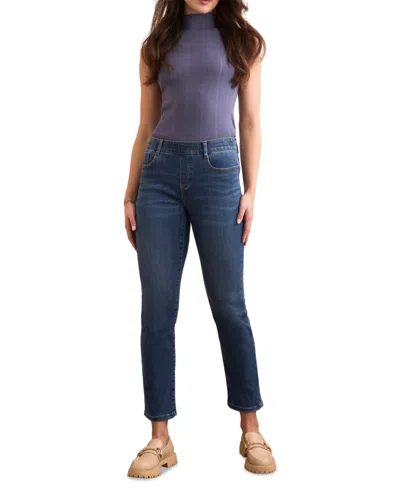 Tribal Sophia Pull-on Slim Crop Jeans In Faded Blue In Blue