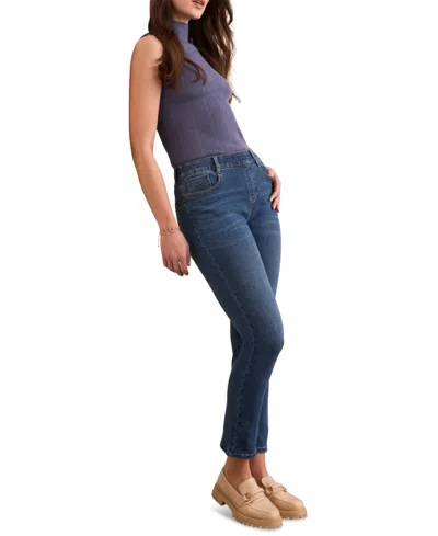 Tribal Sophia Pull-on Slim Crop Jeans In Faded Blue In Blue