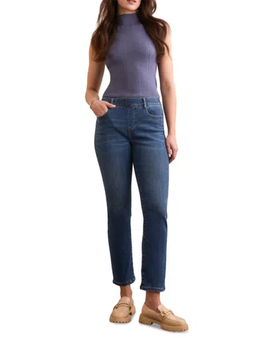 Tribal Sophia Pull-on Slim Crop Jeans In Faded Blue In Blue