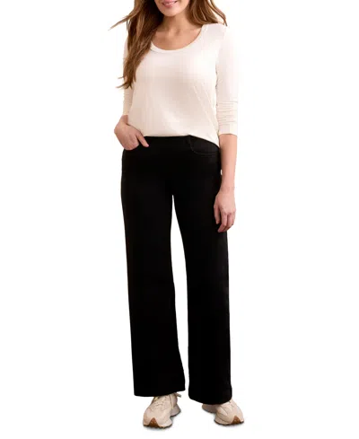 Tribal Audrey Boundless Stretch Denim Pull On Flare Jeans In Black In Black